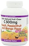 Natural Factors Vitamin C Peach, Passionfruit, Mango Chewables 500mg Wafers, 90-Count by Natural Factors