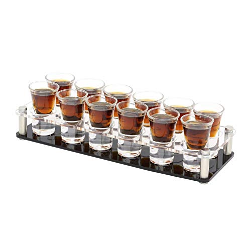D&Z 1 Ounce Shot Glass Set with Tray, 12 Shot Glasses for Tequila/Vodka/Whiskey/Cocktail, Unique and Convenient Serving Tray - Easily Organize More Attractive Gatherings, Ideal 21st Birthday Gifts - Thumbnail 7