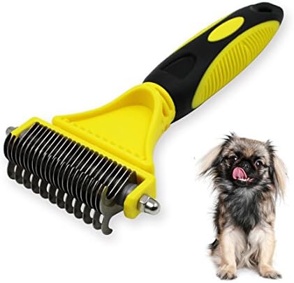 Macoior Dematting Tools,Pet Grooming Tools, 2 Sided Professional Grooming Rake for Cats &amp; Dogs