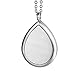 HOUSWEETY Aromatherapy Essential Oil Diffuser Necklace-Stainless Steel Locket Pendant,12 Refill Pads(Non-engraving)