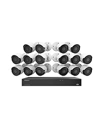 Wisenet SDH-C85105-16 - Sistema de seguridad de vídeo DVR de 16 canales con disco duro de 2 TB y 16 cámaras de 5 MP resistentes a la intemperie (SDC-89445BF)