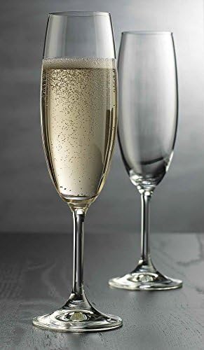 Magnificent Sparkling Crystal Champagne Glasses / Wedding Flutes ~ Set of 4 ~ 7.4 oz (Crystal Flute Set Of 4)