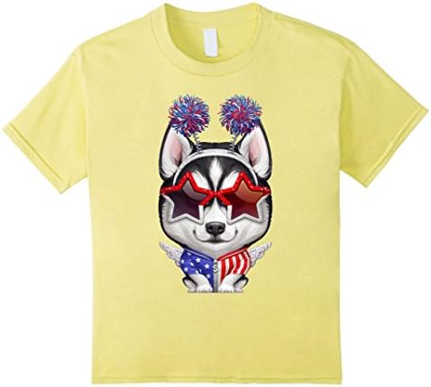 unisex-child Siberian Husky Independence Day T-shirt 6 Lemon