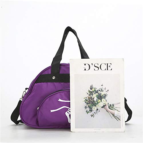 WEISIPU Nylon Dance Duffle Bag - Girls Garment Shoe Dance Sports Bags Ballet Slippers (Purple)