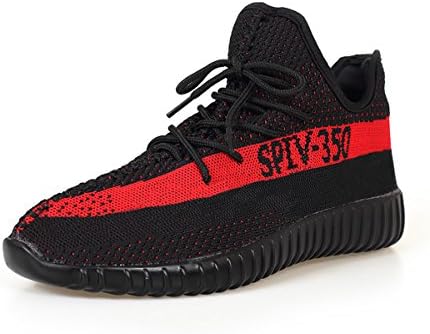 Yasmine Fashion Lightweight Sneakers Unisex Athletic Shoes for Couple Men Women Black Red 40