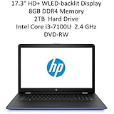 2018 Flagship HP 17.3" HD+ SVA BrightView WLED-backlit Display Notebook | Intel Dual-Core i3-7100U 2.4GHz | 8GB DDR4 | 2TB HDD | Webcam | DVD-RW | WIFI | Bluetooth | Windows 10 | Marine Blue