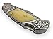 AishaTech Bear Head Pocket Knife Damascus steel Lock Blade Bone Handle