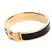 New H Buckle Enamel Electroplated Golden Bracelet Bangle White Black (Black)