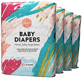 Parasol Diapers - Pack of 4 - Delight, size 2 (10-18 lbs), 224 diapers