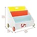 labebe - Kid Bookshelf Wood, Small Book Storage for 1-5-Year-Old, 3-Shelf Bookcase for Bedroom, Book Display Case White for Girl/Boy, 3 Tier Mobile Bookrack with Wheels, Low Square Book Cabinet - Fox