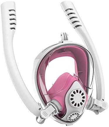 Full Face Snorkeling Mask,Full Face Snorkel Mask 186° Seaview Easy Breathing Snorkeling Masks,with Latest Dry Top System,with Detachable Sport Camera Mount for Adults/Kids Men and Women