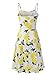 Luckco Women's Sleeveless Adjustable Strappy Summer Floral Flared Swing Dress Small FL-4