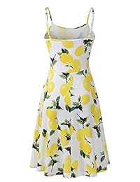 Luckco Vestido de mujer sin mangas, ajustable, con tirantes, floral, ensanchado