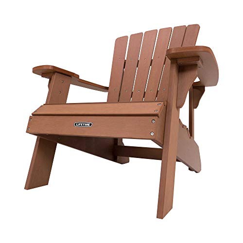 Lifetime 60064 Adirondack Chair, Natural Brown Beachfront Decor