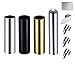 Guitar Slide Kit Included 3Pcs Metal Guitar Slides(Gold Black Silver) and 1Pcs Chrome Stainless Steel Bar Guitar Lap Slide with 4 Stainless Steel Thumb & Finger Picks in Metal Box