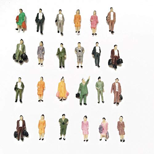 CWBPING 50pcs HO Scale 1:87 Standing Poses People Sit Figures Scenery Passengers 1:87 Scale Model Figures Model Building Kit - Thumbnail 4
