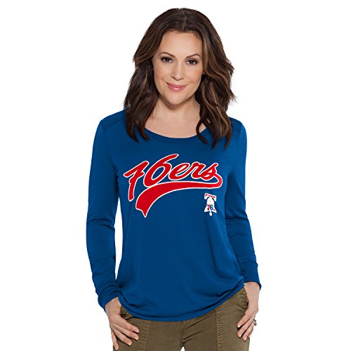 Touch by Alyssa Milano NBA Philadelphia 76Ers Adult Women Redzone Top, Medium, Royal