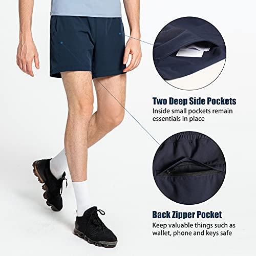 maamgic Mens 5" Gym Running Shorts for Men 2 in 1 Quick Dry Workout