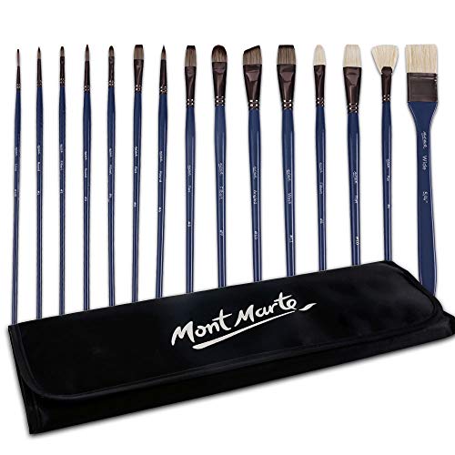 image for Art Paint Brushes Set by Mont Marte, Great for Watercolor, Acrylic, Oi
