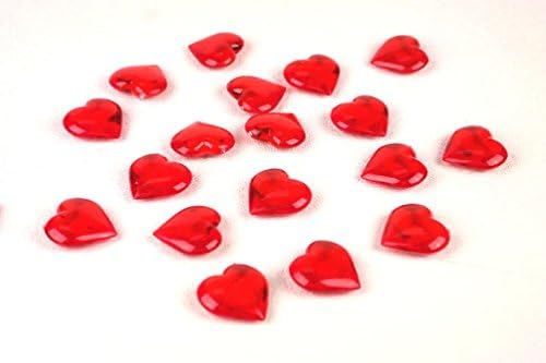 Acrylic Red Heart Shaped Valentine Vase Filler Confetti Table Scatter 4LBS