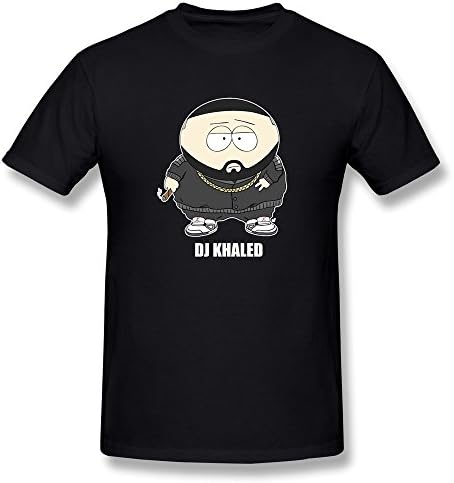 YvonneArt Men's DJ Khaled Cartoon Image T-shirt Black Small