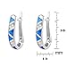 Newshe Jewellery Huggie Created Australian Blue Opal Sapphire Hoop Earrings 925 Sterling Silver White Cz