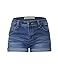 Cielo Women's Butt Lifting Denim Color Mini Shorts (Medium, SH-100 Med Blue )