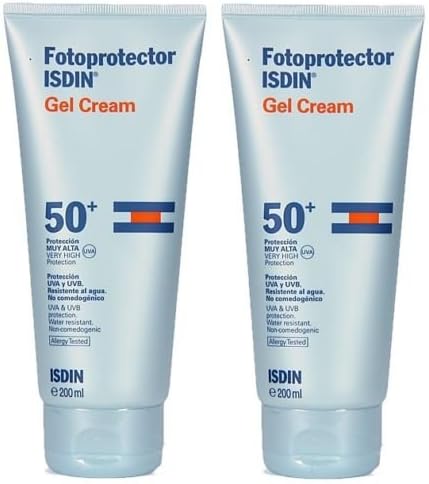 PACK 2 x ISDIN FOTOPROTECTOR GEL CREAM SPF 50 + 200ml TOTAL 400ml Skin Beauty Gift
