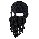 Amurleopard Unisex Barbarian Knit Beanie Octopus (One size, Black)