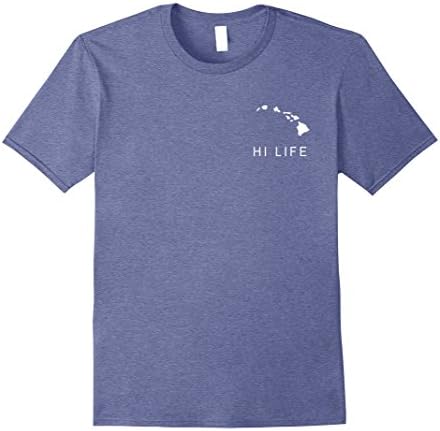Mens HI LIFE Hawaii Novelty Souvenir T-shirt Small Heather Blue