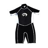 USApnea Men's 2mm Shorty Wetsuit, Black/White