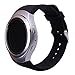 ECSEM Small Smartwatch Silicone Replacement Band/Strap for Samsung Gear S2 SM-R720 / Samsung Gear S2 SM-R730, Color: Black