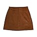 Meyeeka Ladies Faux Suede Lace Up Slim Fit Plus Size Mini Skirt Clubwear Khaki XL
