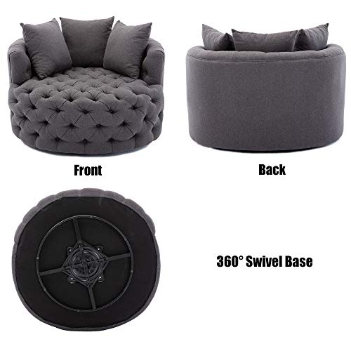 Dolonm Swivel Accent Barrel Chair Modern Sofa Lounge Club Round Chair