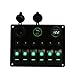 Switch Panel Boat Car Marine Switch Panel 6 Guang , TEQStone LED Rocker Blank Switch Panel with Circuit Breakers&Digital Voltmeter+12V Cigarette Socket & USB Power Charger Adapter (Green)