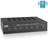 Premium New and Improved 6 Zone  Channel Speaker Switch Selector  Switch Box Hub Distribution Box for  Multi Channel High Powered  Stereo Amplifier A/B/C/D Switches | 6 Pairs Of speakers - Pyle (PSS6)