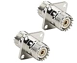 DHT Electronics 2PCS RF coaxial Coax Adapter UHF Female to Female SO-239 SO239 with Panel