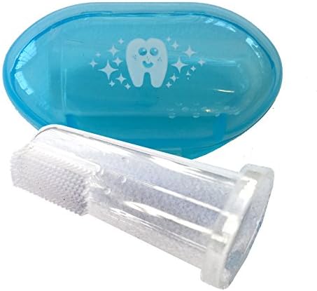 Giggle Burp Baby Finger Tooth Brush Infant Tounge Cleaner Travel Baby Toothbrush with Case For Kids and Toddlers Soft Bristles Train Your Child Healthy Oral Habits (1 Pack, Blue Case)