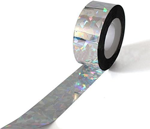 MF2FLAY 262 Feet Bird Repellent Scare Tape, Reflecting Holographic Deterrent Ribbon Stops Damage And Deters Pests (80M-2.5CM)