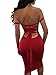 GOBLES Women's Sexy Off The Shoulder Bandage Sleeveless Midi Club Dress (Red, S)
