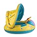 WINOMO Baby Swimming Float Boat with Sunshade Seat with Horn - Yellow