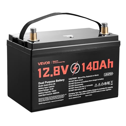 VEVOR 12V 140Ah LiFePO4 Dual Purpose Battery, 1000CCA BCI Group 31 Deep