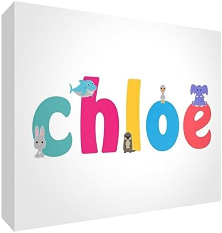 Little Helper lhv-chloe-515blk-15it Decorative Panel Baby/Christening Gift Idea, Drawing Girl's Personalised with Name Chloe 14.8 x 21 x 2 cm Multi-Coloured