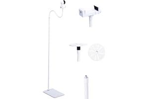 White Floor Stand Mount for Surveillance Camera,1.45kg Sturdy Base,Height Adjustable 80-175cm,Stand Mount Holder Compatible w