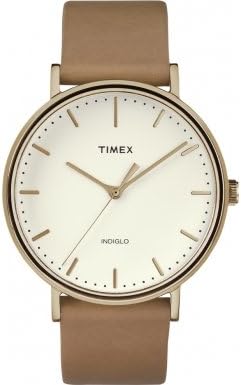Timex Weekender Brown Leather Watch 41MM