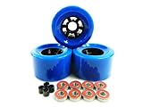 83mm Longboard Flywheels Wheels + ABEC 7 Bearings Spacers (Blue)