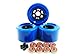 83mm Longboard Flywheels Wheels + ABEC 7 Bearings Spacers (Blue)