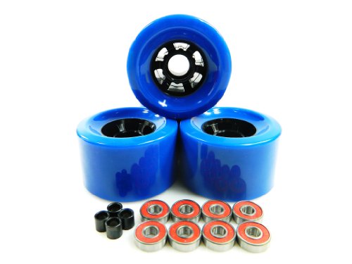83mm Longboard Flywheels Wheels + ABEC 7 Bearings Spacers (Blue)
