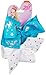 JJS-064 JoJo Bows Signature Collection 2 x Large Hair Bows - Limited Edition Bright Blue with Unicorns and White with Diamontes - Best Present for Your Little Girl