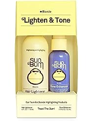 Sun Bum Lighten and Tone Travel Kit - Blonde Hair Lightener and Tone Enhancer - Enhances Hair Color and Shine while Neutralizing Brassy Tones - UV Protecting - Vegan and Cruelty Free (4 oz, 1.5 fl oz)